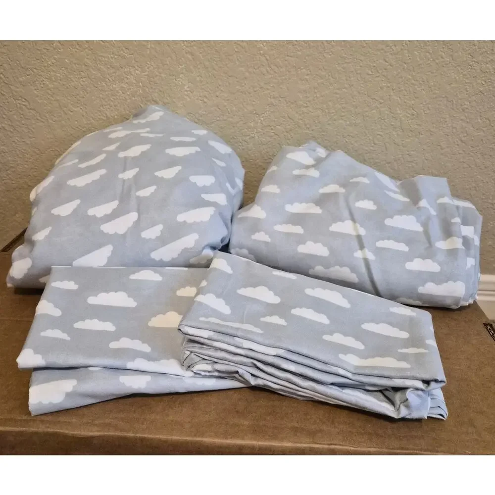 Serta Twin XL Sheet Set, Blue Cloud Design, Smart Cool Sheets